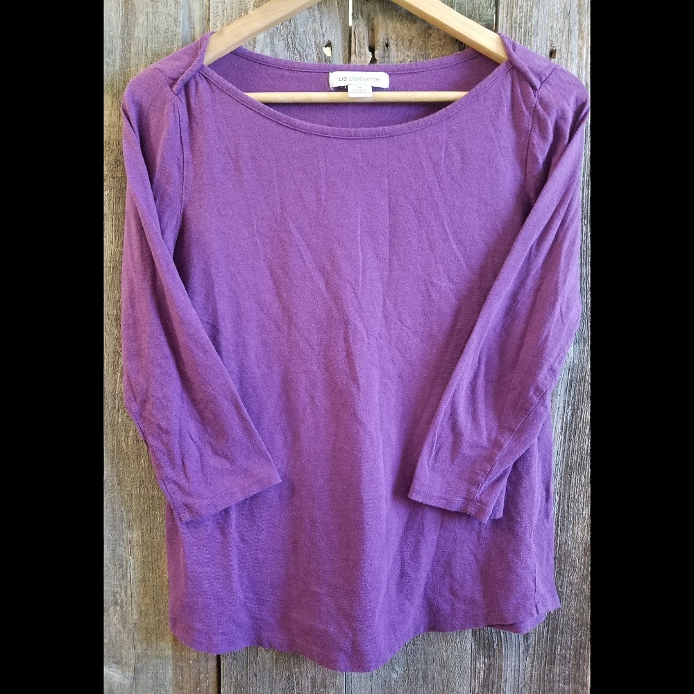 Liz Claiborne Purple Medium 3/4 Sleeve